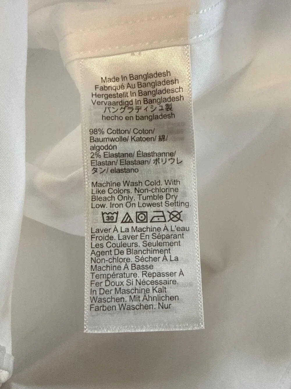 J Crew Mens Wrinkle-Free Dress Shirt~Size M 15-15.5~White Slim Fit NWT L17 25